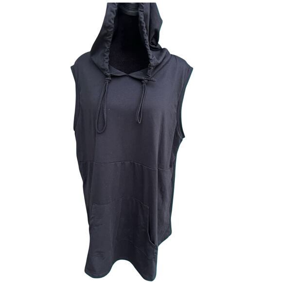 LulaRoe women’s size L hoodie sleeveless top with one large pocket, black - Picture 2 of 8